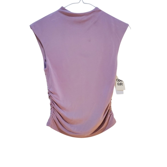 Open Edit‎ Mock Neck Sleeveless Top Ruched Sides Lavender XXS - Picture 1 of 6